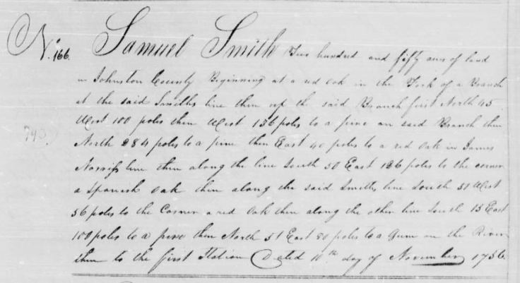 Samuel Smith Deed 250A 1756