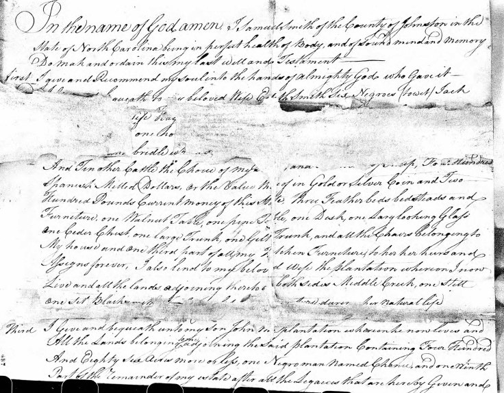 Samuel Smith Will pg 1